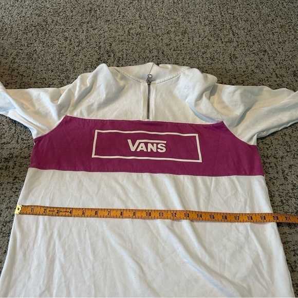 Vans White & Purple Quarter Zip Long-sleeve Pullover Size Medium - Picture 6 of 7
